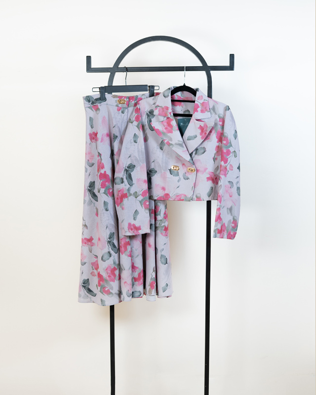 ست کت دامن لینن آبرنگی