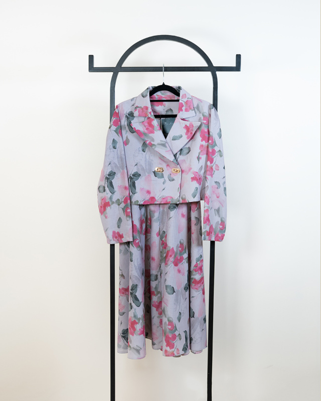 ست کت دامن لینن آبرنگی