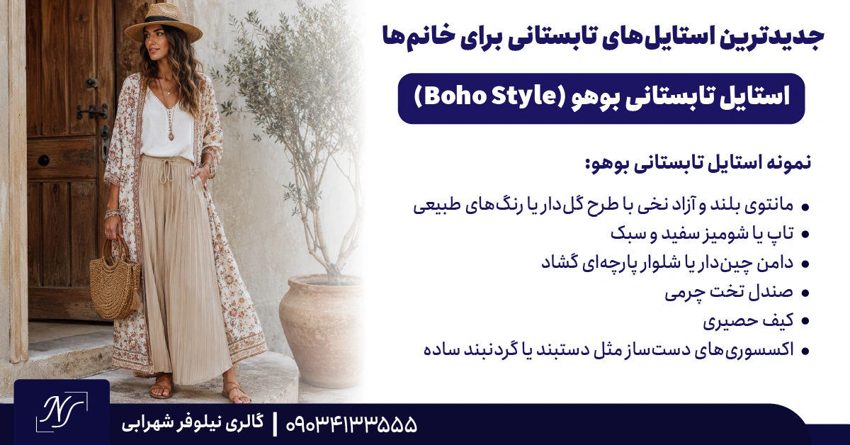 1️⃣ استایل تابستانی بوهو (Boho Style)